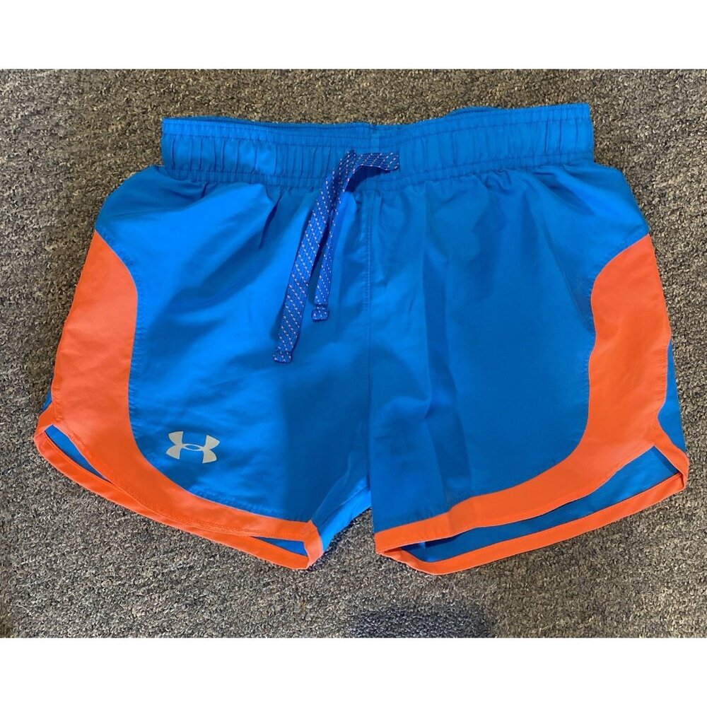 Girl’s UnderArmour Blue Orange Heat Gear Running Shorts YM